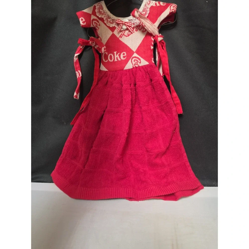 HANDMADE DRESS - COCA COLA - COLLECTORS - VINTAGE- RETRO DOLL OUTFIT